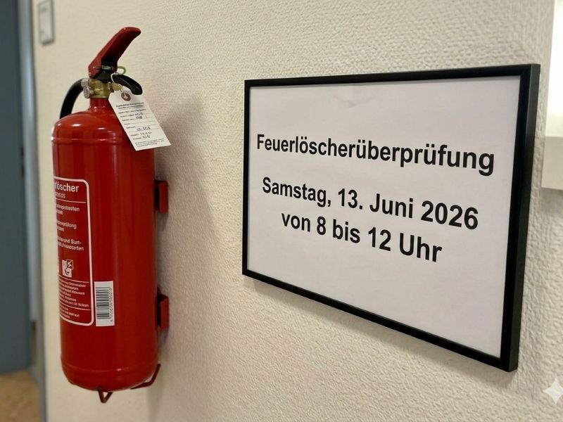 Möglichkeit zur Feuerlöscherüberprüfung