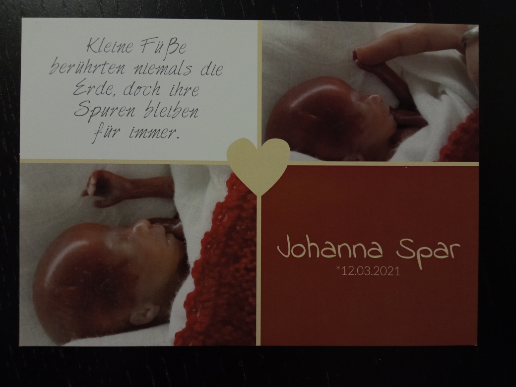 Johannas Geburts-und Dankeskarte