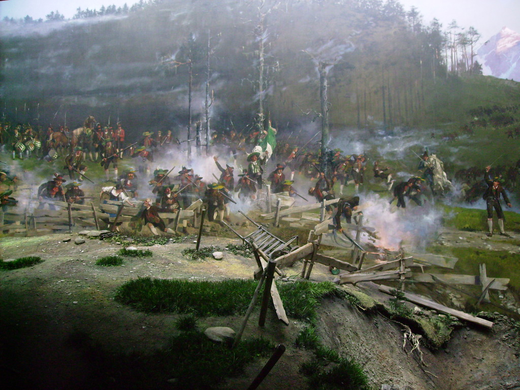 Ausschnitt vom Rundgemälde - die Schlacht am Bergisel 1809