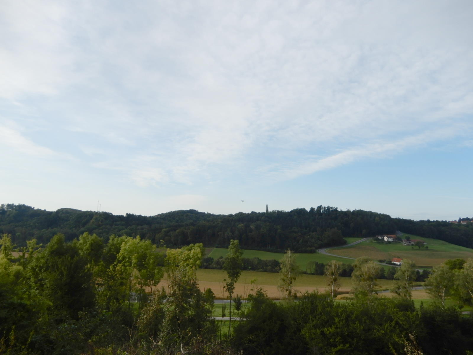 Blick  vom Hotelbalkon (in der Marktgemeinde Riegersburg)  am Morgen