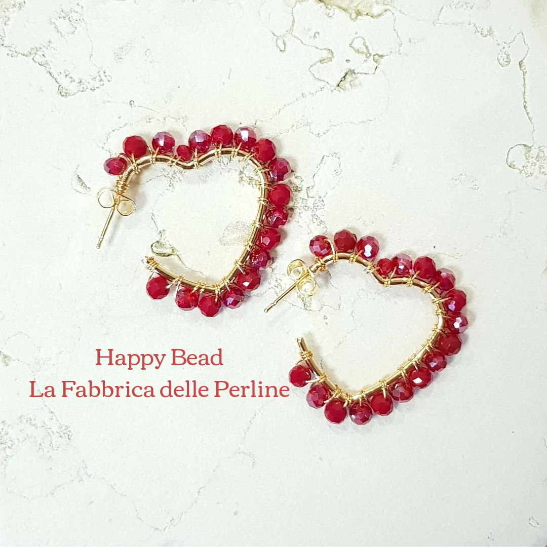 Orecchini Fatti A Mano In Bronzo E Cuore Di Strass Bianco Marrone Idea Regalo