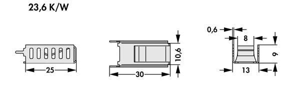 Fischer Elektronik FK  260 MI 220 V クリップオンヒートシンク (銅）
