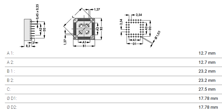 PLCC44ソケット 