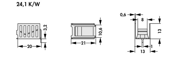 Fischer Elektronik FK  261 MI 220 H クリップオンヒートシンク (銅）