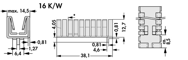 FK 240 SA 220 H  TO 220  クリップオンヒートシンク (アルミ）Fischer Elektronik