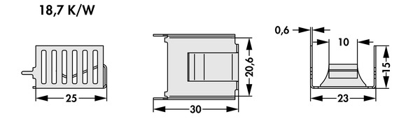 Fischer Elektronik FK 274 MI 247 V クリップオンヒートシンク