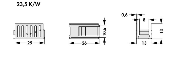 Fischer Elektronik FK  262 MI 220 O クリップオンヒートシンク (銅）