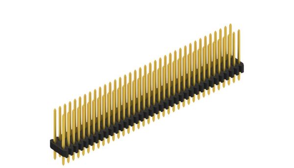 SLV-W-2-080-72-G | 1.27mm x 2.54mmピッチ スルーホール用ピンヘッダー 2列 72ピン（0.4mm角ピン） Fischer Elektronik