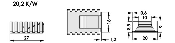 Fischer Elektronik FK  245 MI 247 O クリップオンヒートシンク (銅）