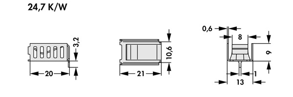 Fischer Elektronik FK  259 MI 220 H クリップオンヒートシンク (銅）