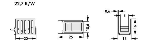 Fischer Elektronik FK  263 MI 220 V クリップオンヒートシンク (銅）