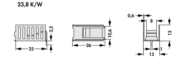 Fischer Elektronik クリップオンヒートシンク FK 262 MI 220 H