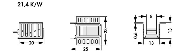 Fischer Elektronik クリッピオンヒートシンク FK 267 MI 220 V