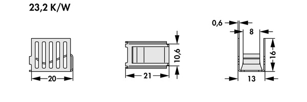 Fischer Elektronik FK  263 MI 220 O クリップオンヒートシンク (銅）