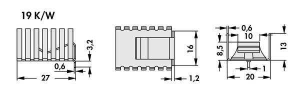 Fischer Elektronik FK  243 MI 247 H クリップオンヒートシンク (銅）