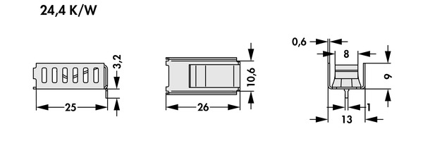 Fischer Elektronik FK  260 MI 220 H クリップオンヒートシンク (銅）