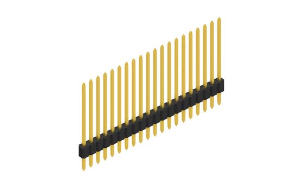 SLV-N-1-105-20-G | 1.27mmピッチ スルーホール用ピンヘッダー 20ピン連結（0.4mm角ピン） Fischer Elektronik