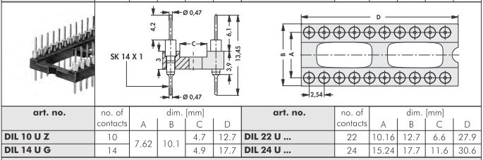 DIPヘッダーソケット 積み重ね対応品　Fischer Elektronik