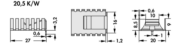 Fischer Elektronik FK  245 MI 247 H クリップオンヒートシンク (銅）