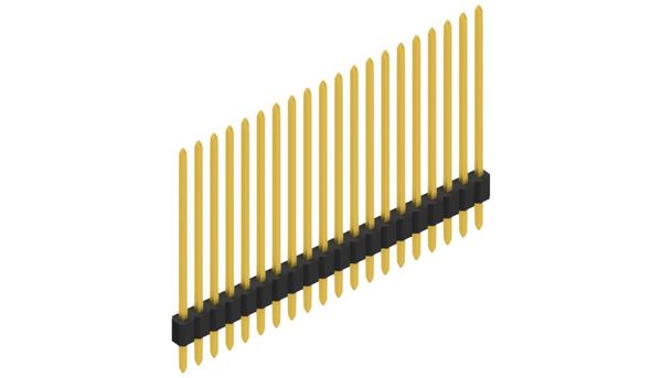 SLV-N-1-130-20-G | 1.27mmピッチ スルーホール用ピンヘッダー 20ピン連結（0.4mm角ピン） Fischer Elektronik