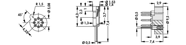 PF582G TO5パッケージ用ソケット8ピンタイプ 図面