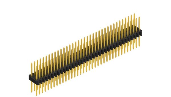 SLV-W-22-055-72-G | 1.27mm x 2.54mmピッチ スルーホール用ピンヘッダー 2列 72ピン（0.4mm角ピン） Fischer Elektronik