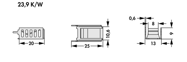 Fischer Elektronik FK  259 MI 220 V クリップオンヒートシンク (銅）