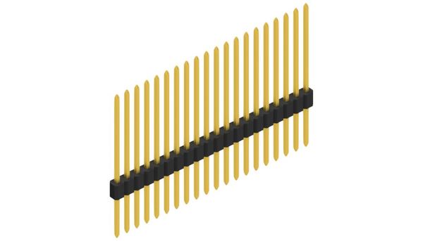 SLV-N-11-105-20-G | 1.27mmピッチ スルーホール用ピンヘッダー 20ピン連結（0.4mm角ピン） Fischer Elektronik