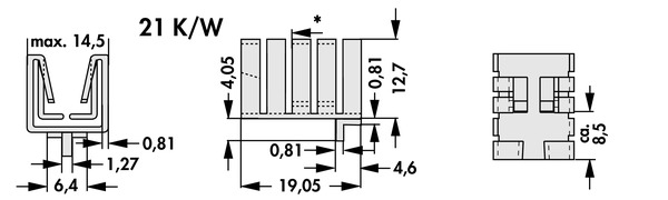 FK 237 SA 220 H  TO 220  クリップオンヒートシンク (アルミ）Fischer Elektronik