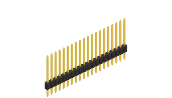 SLV-N-1-080-20-G | 1.27mmピッチ スルーホール用ピンヘッダー 20ピン連結（0.4mm角ピン） Fischer Elektronik