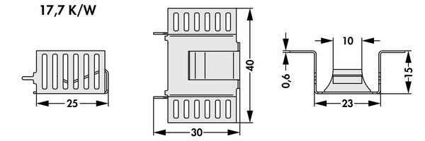Fischer Elektronik FK 280 MI 247 V クリップオンヒートシンク