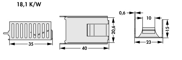 Fischer Elektronik FK 276 MI 247 V クリップオンヒートシンク