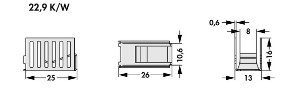 Fischer Elektronik FK  264 MI 220 O クリップオンヒートシンク (銅）