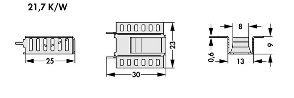 Fischer Elektronik FK  266 MI 220 V クリップオンヒートシンク (銅）