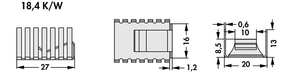 Fischer Elektronik FK  243 MI 247 O クリップオンヒートシンク (銅）