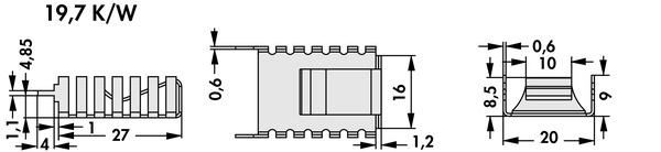 Fischer Elektronik FK  245 MI 247 V クリップオンヒートシンク (銅）