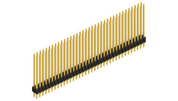 トルコのピンバッチ ピッチ変換基板(1.27mm 2×7P⇔2.54mm 1×14P)、ボックスヘッダ付