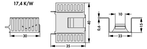 Fischer Elektronik FK 281 MI 247 V クリップオンヒートシンク