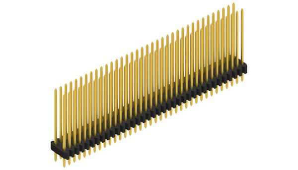 SLV-W-2-130-72-G | 1.27mm x 2.54mmピッチ スルーホール用ピンヘッダー 2列 72ピン（0.4mm角ピン） Fischer Elektronik