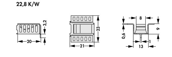 Fischer Elektronik FK  265 MI 220 H クリップオンヒートシンク (銅）