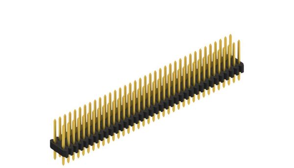 SLV-W-2-055-72-G | 1.27mm x 2.54mmピッチ スルーホール用ピンヘッダー 2列 72ピン（0.4mm角ピン） Fischer Elektronik