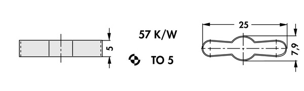 KF 5/5 クリップオンヒートシンク (黄銅）Fischer Elektronik