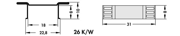 FK 244 08 D3 PAK | SMT SMD 銅ヒートシンク | Fischer Elektronik
