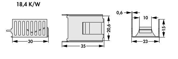Fischer Elektronik FK 275 MI 247 V クリップオンヒートシンク