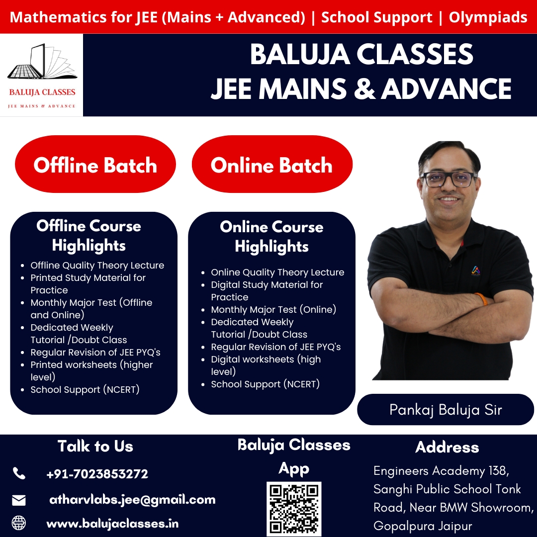 Best Maths Teachers for IIT JEE: Baluja Classes' Experts