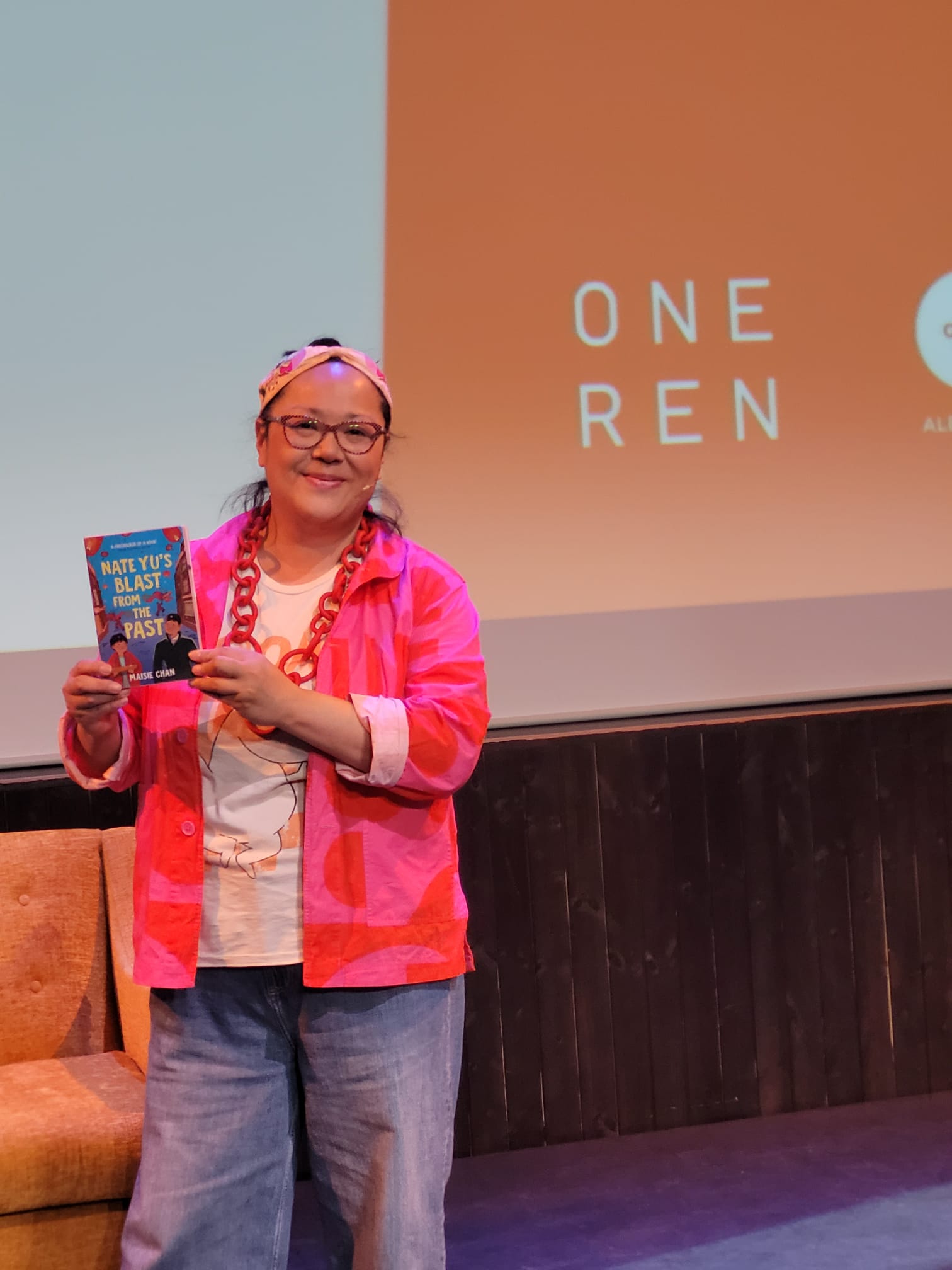 Woman holding a book