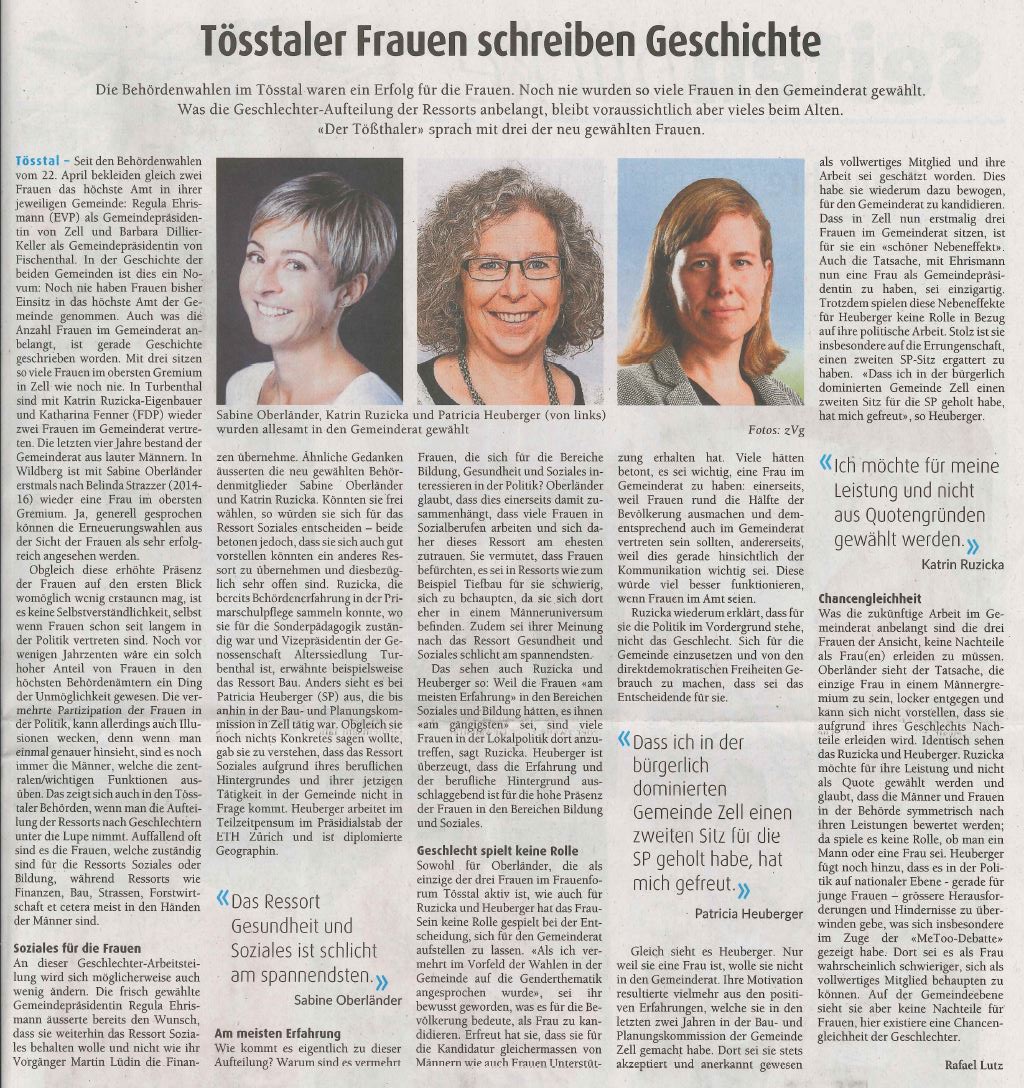 Bericht Der Tössthaler 2. Mai 2018
