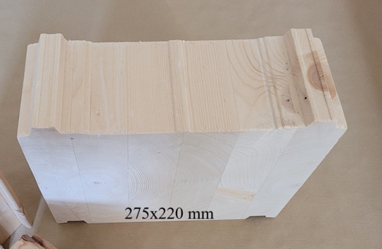 Lamellenbalken 275x220 mm aus Polarholz  