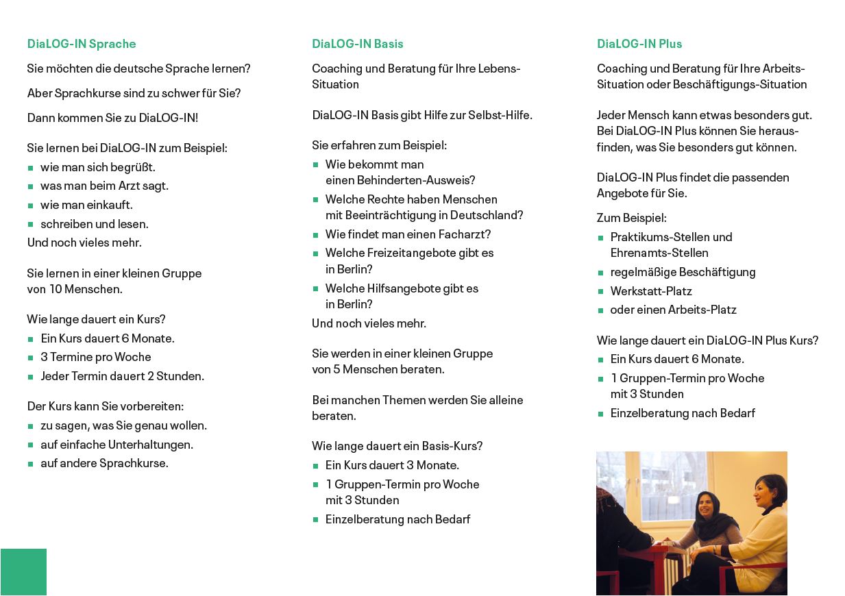 Flyer "DiaLOG-IN" Innenseiten - 2019