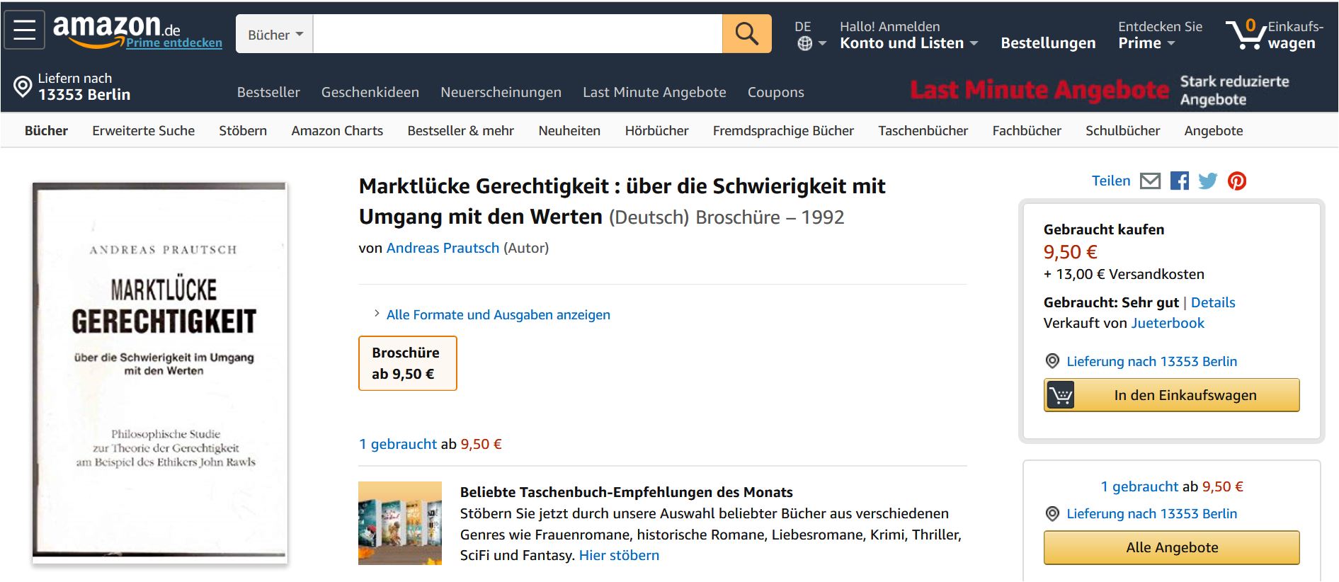 "Marktlücke Gerechtigkeit" erscheint im Selbstverlag - 1992